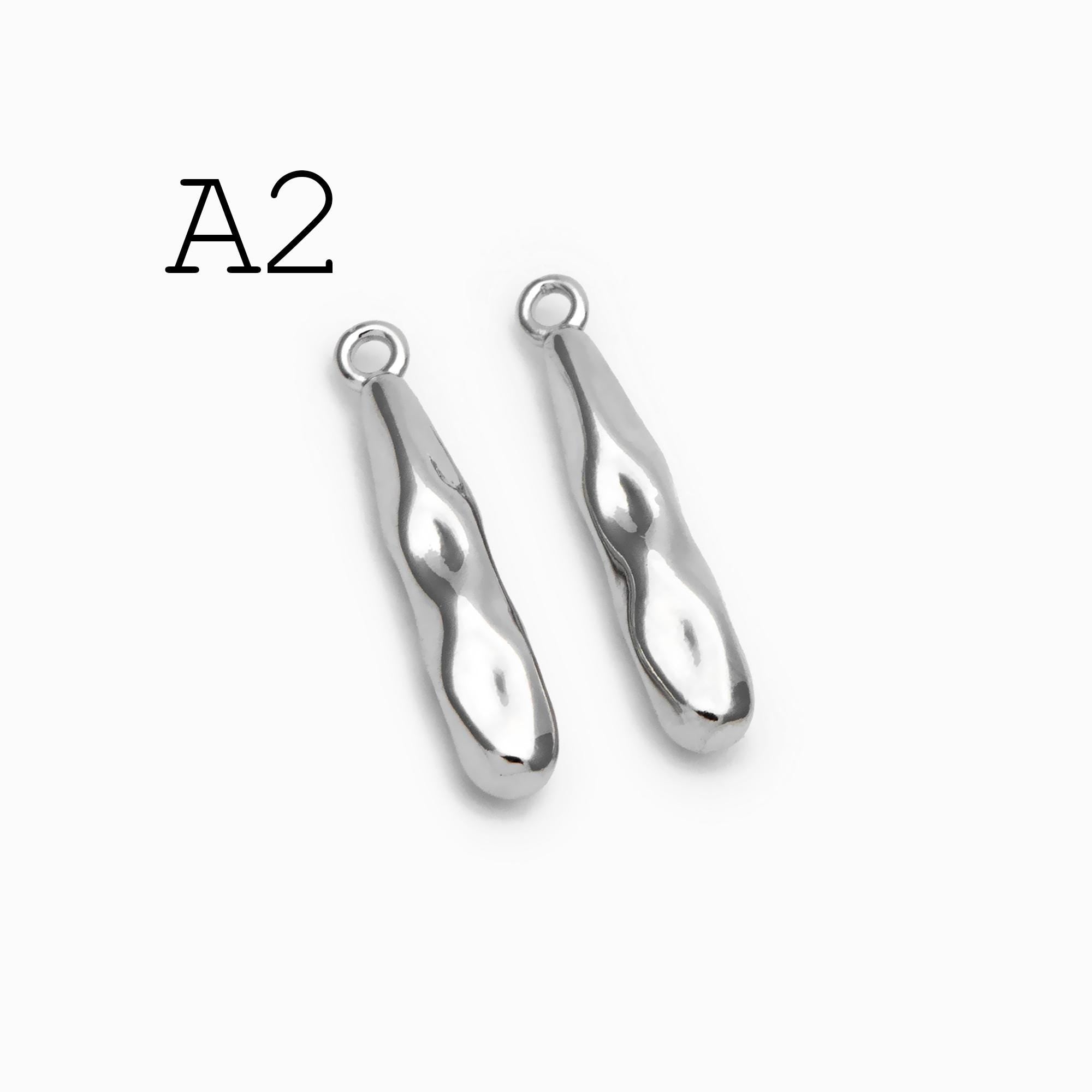 10pcs Gold/ Silver Tone Hammered Bar Charm, Jewelry Making, Diy Material, Jewelry Supplies (GB-2416)